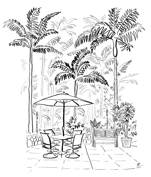 On The Lanai II   Drawing