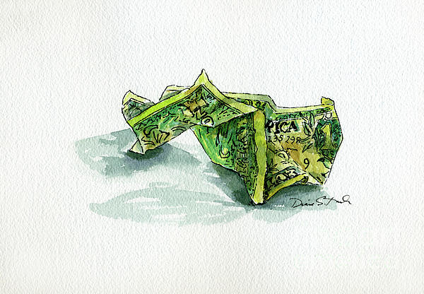 Wrinkled Dollar Painting